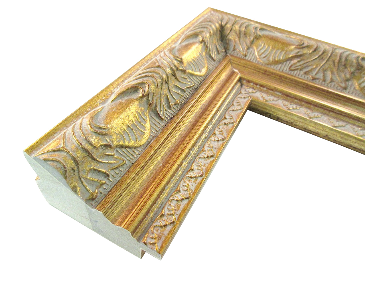 2-1/2 Inch Wide - Gold Ornate Picture Frame Moulding in Lengths