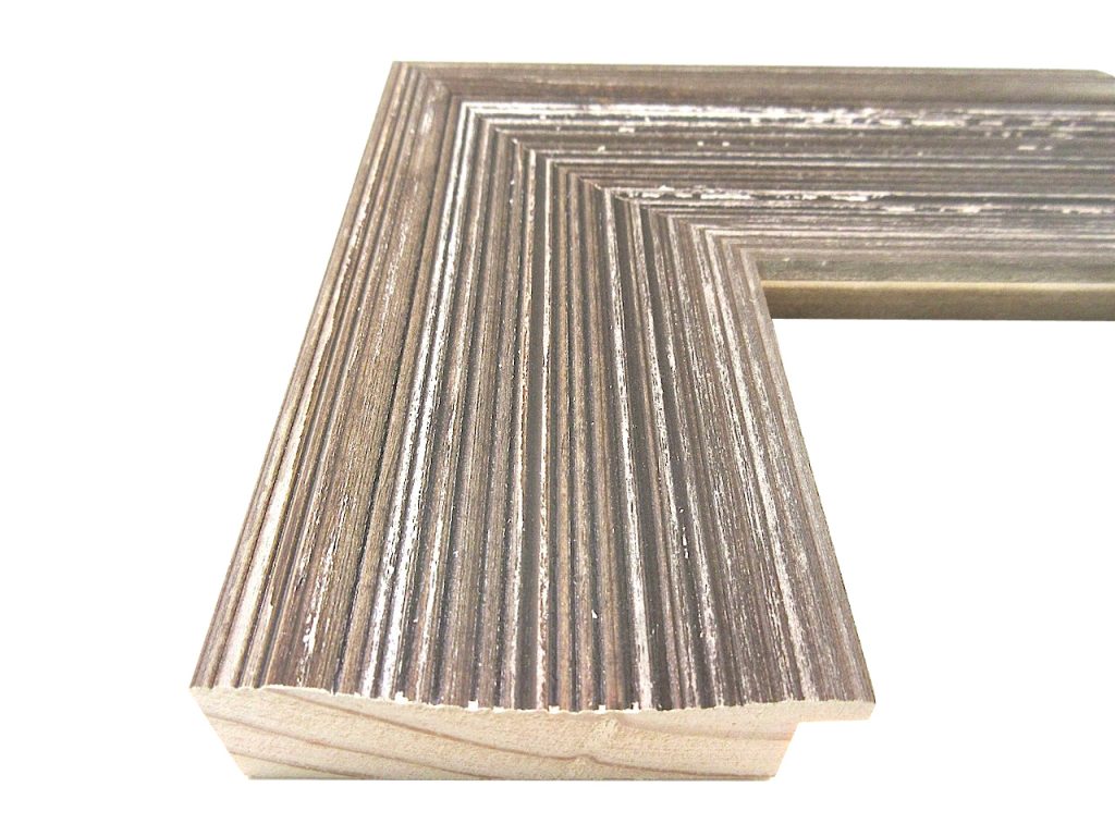 23/4 Inch Wide Rustic Brown and White Picture Frame Moulding in