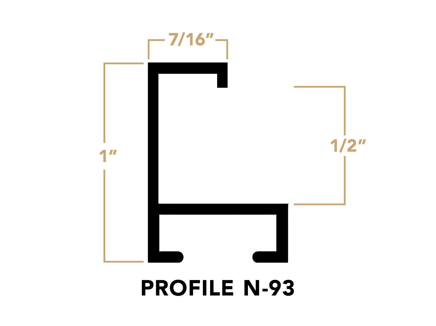 N-93-19: 7/16" Wide Frosted Walnut with Flat Face ( 1/2" Rabbet Depth )