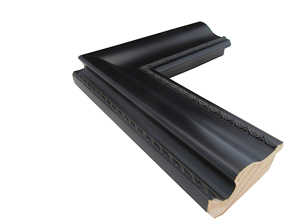 Black with Ornate Edge 21/8 inch Wide Picture Frame Corner Sample or