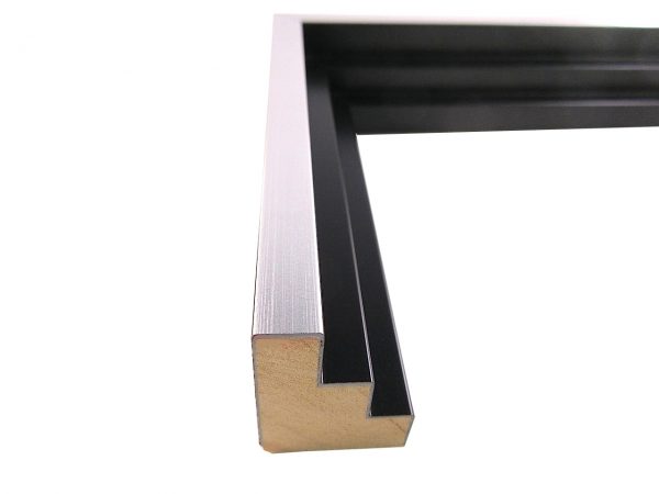 80520-G Black and Silver Stepped Floater Moulding at Wholesale Price - 99 Feet Cut into 5 ft and 4 ft Sections