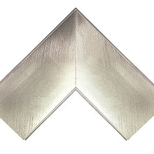G-1987: 2 11/16" Wide Shiny Silver Flat Face Wood Moulding (7/16" Rabbet)