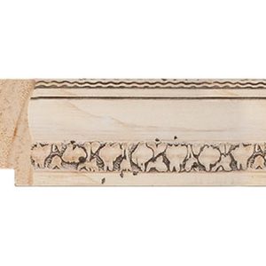 G-3817: 1 5/8" Wide White Wash Stained  Wood Frame with Embossed Design (1/2" Rabbet)