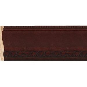 G-3818: 2 5/8" Wide Red Mahogany Stained Wood Frame with Embossed Design (1/2" Rabbet)