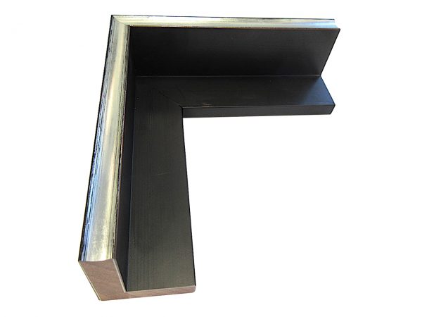 Silver and Black 1-9/16" Rabbet Depth Floater Frame Moulding in 99 Ft Wholesale Bundle - H5201-M