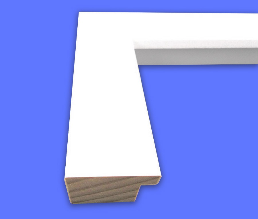 White Flat Face 1-1/2" Wide Picture Frame Moulding in Lengths - N2611-M