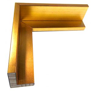 P1707-M Gold Floater Frame Moulding at Wholesale Price (1-9/16" Rabbet Depth) - 99 Feet Cut into 5 ft and 4 ft Sections