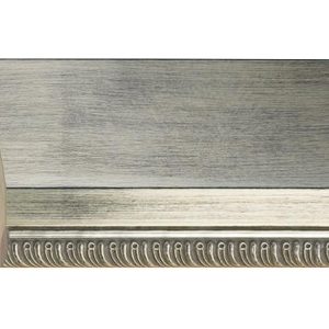 G-7462: 4" Wide Champagne Silver Slanted Wood Frame with Scrolled Lip (1" Rabbet)