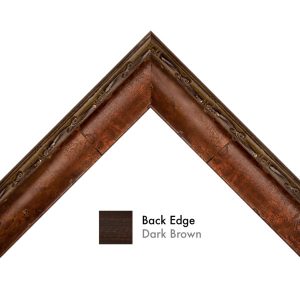 OM-81049: 1 3/4" Wide Scooped Mahogany Veneer Wood Frame with Scrolled Edge (9/16" Rabbet)