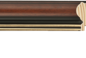 W-9361: 1 1/2" Wide Wood Tone with Gold Lip Wood Frame (3/8" Rabbet)