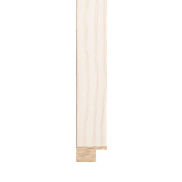 OM-84406: 3/4" White Grain, Flat Face Wood Frame (5/8" Rabbet)