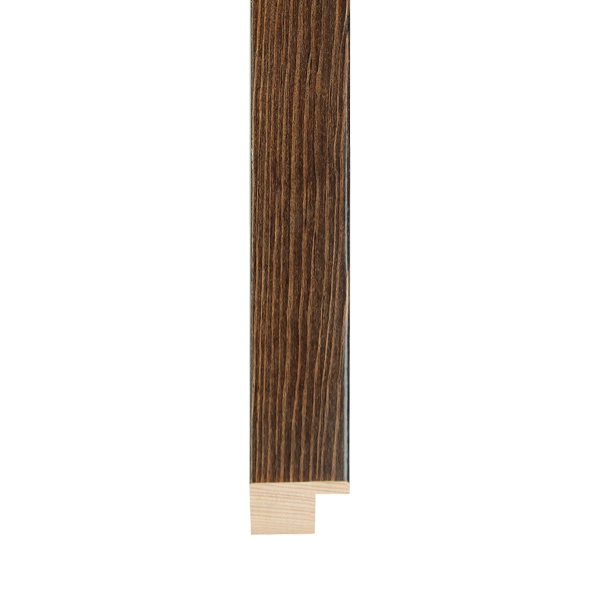 OM-84408: 3/4" Dark Brown Grain, Flat Face Wood Frame (5/8" Rabbet)