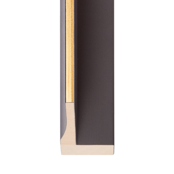 OM-84210: 3/16" Wide Gold Leaf Floater With Black Wood Floater Frame (1 1/2" Rabbet)