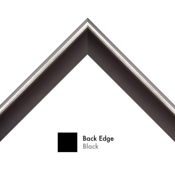 OM-84211: 3/16" Wide Silver Leaf Floater With Black Wood Floater Frame (1 1/2" Rabbet)