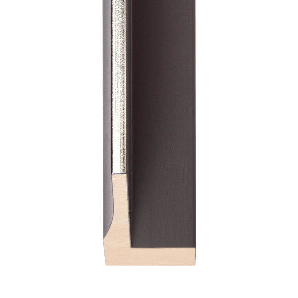 OM-84211: 3/16" Wide Silver Leaf Floater With Black Wood Floater Frame (1 1/2" Rabbet)