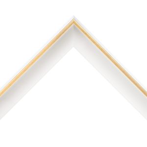 OM-84212: 3/16" Wide Gold Leaf Floater With White Wood Floater Frame (1 1/2" Rabbet)