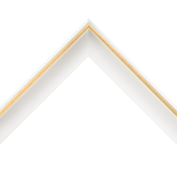 OM-84212: 3/16" Wide Gold Leaf Floater With White Wood Floater Frame (1 1/2" Rabbet)