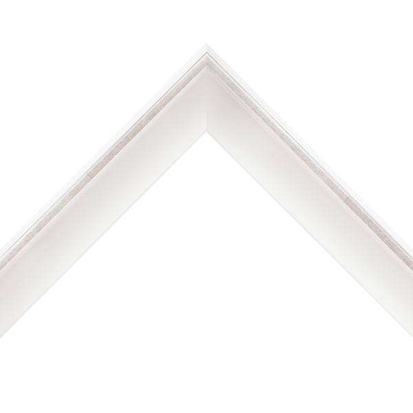 OM-84213: 3/16" Wide Silver Leaf Floater With White Wood Floater Frame (1 1/2" Rabbet)