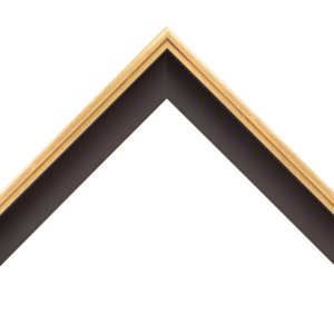 OM-84214: 3/8" Wide Gold Leaf Floater With Black Wood Floater Frame (1 1/2" Rabbet)