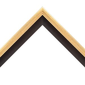 OM-84217: 5/8" Wide Gold Leaf Floater With Black Wood Floater Frame (1 1/2" Rabbet)
